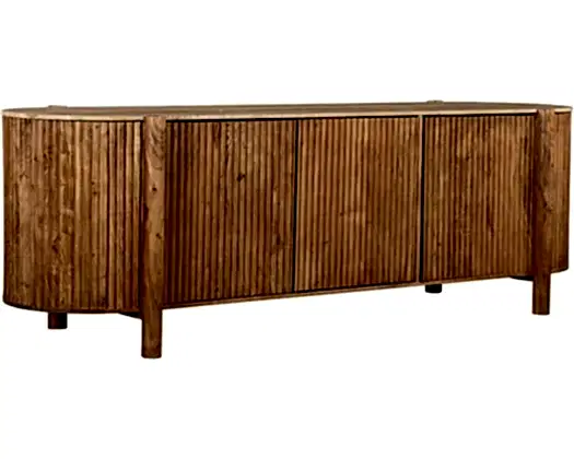 170CM WEISS 4DOOR MEDIA UNIT W STONE TOP - NATURAL